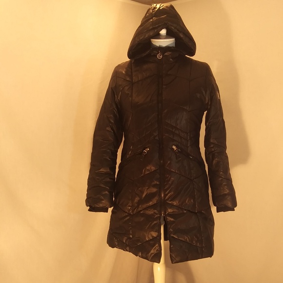 ZeroXposur Long Black Hooded Puffer Coat - Picture 2 of 7